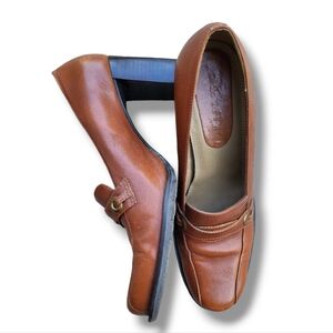 PAOLO CORELLI Cognac Brown Leather High Heel Pump